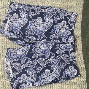 Polo Ralph Lauren Blue Paisley Stretch Straight Fit Shorts